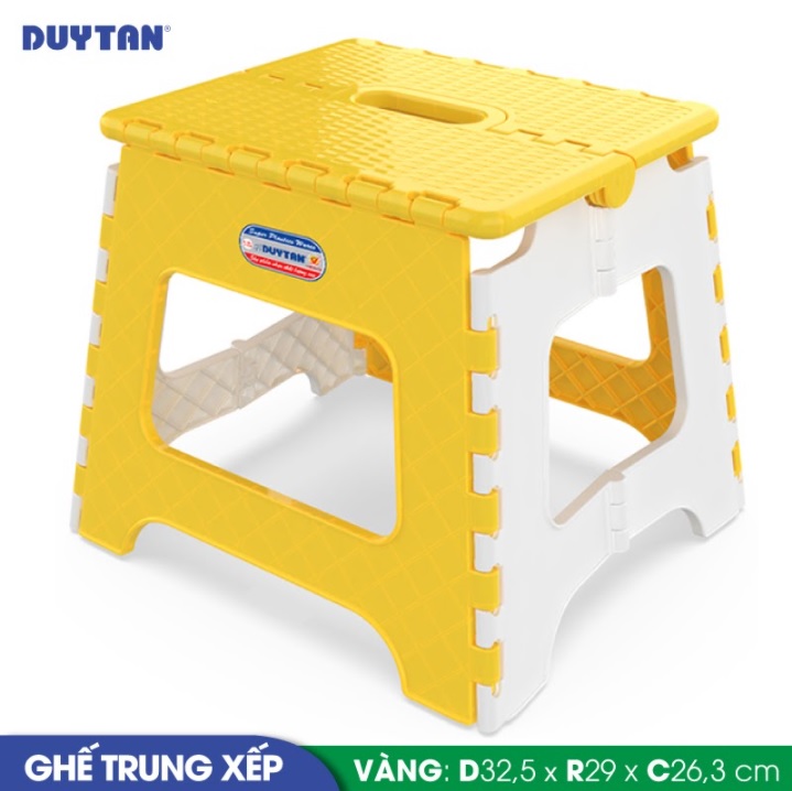 Ghế trung xếp nhựa Duy Tân (32.5 x 29 x 26.3 cm) - 15065 - Giao màu ngẫu nhiên - Hàng chính hãng