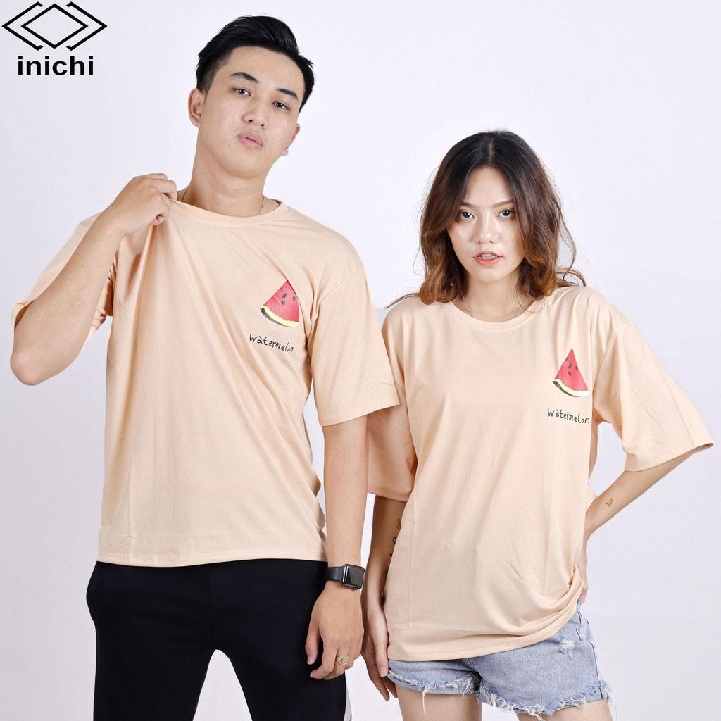 Áo thun INICHI unisex tay lỡ form rộng cá tính, hình in hình dưa hấu - IC639