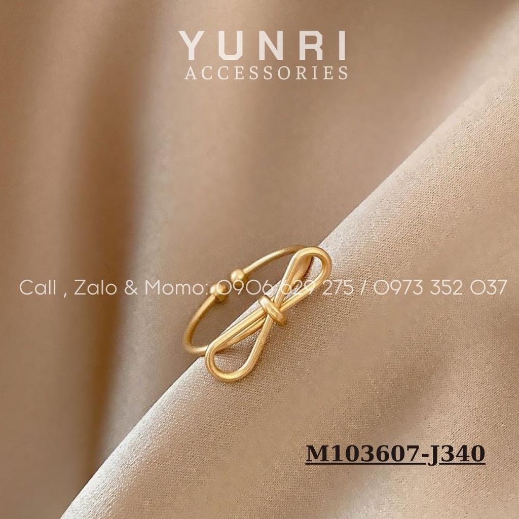 Nhẫn mạ vàng kiểu nơ đơn giản thanh lịch YUNRI ACCESSORIES