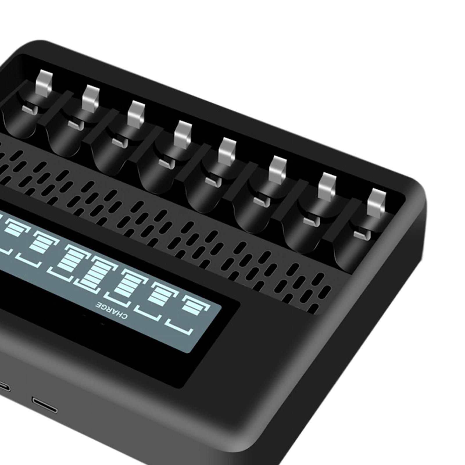 Portable Smart Battery Charger with Micro USB Type C Universal for Rechargeable Batteries