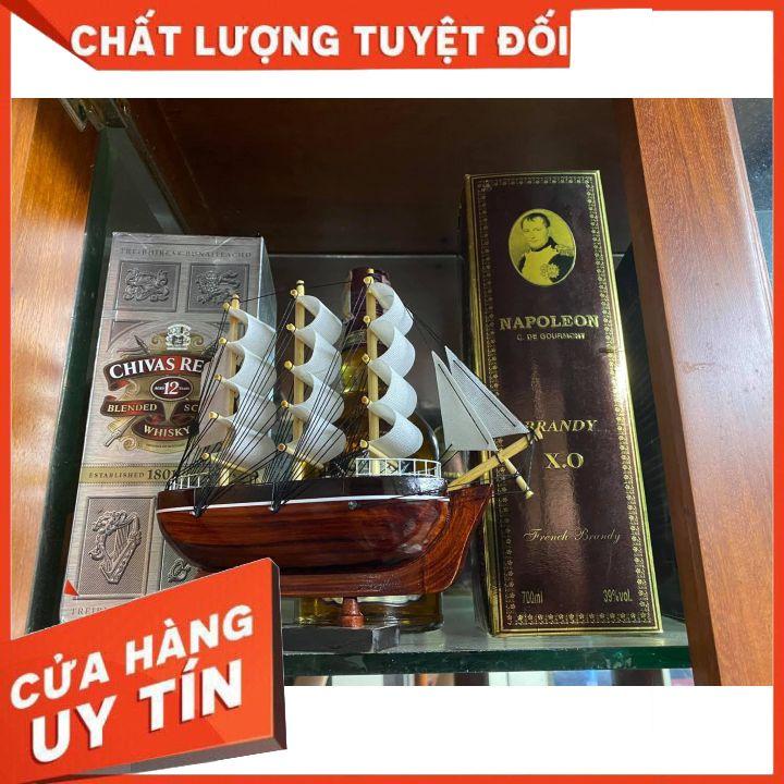 Mô hình thuyền phong thủy - Thuyền gỗ Le Blem dài 20-35cm - Buồm vải trắng -