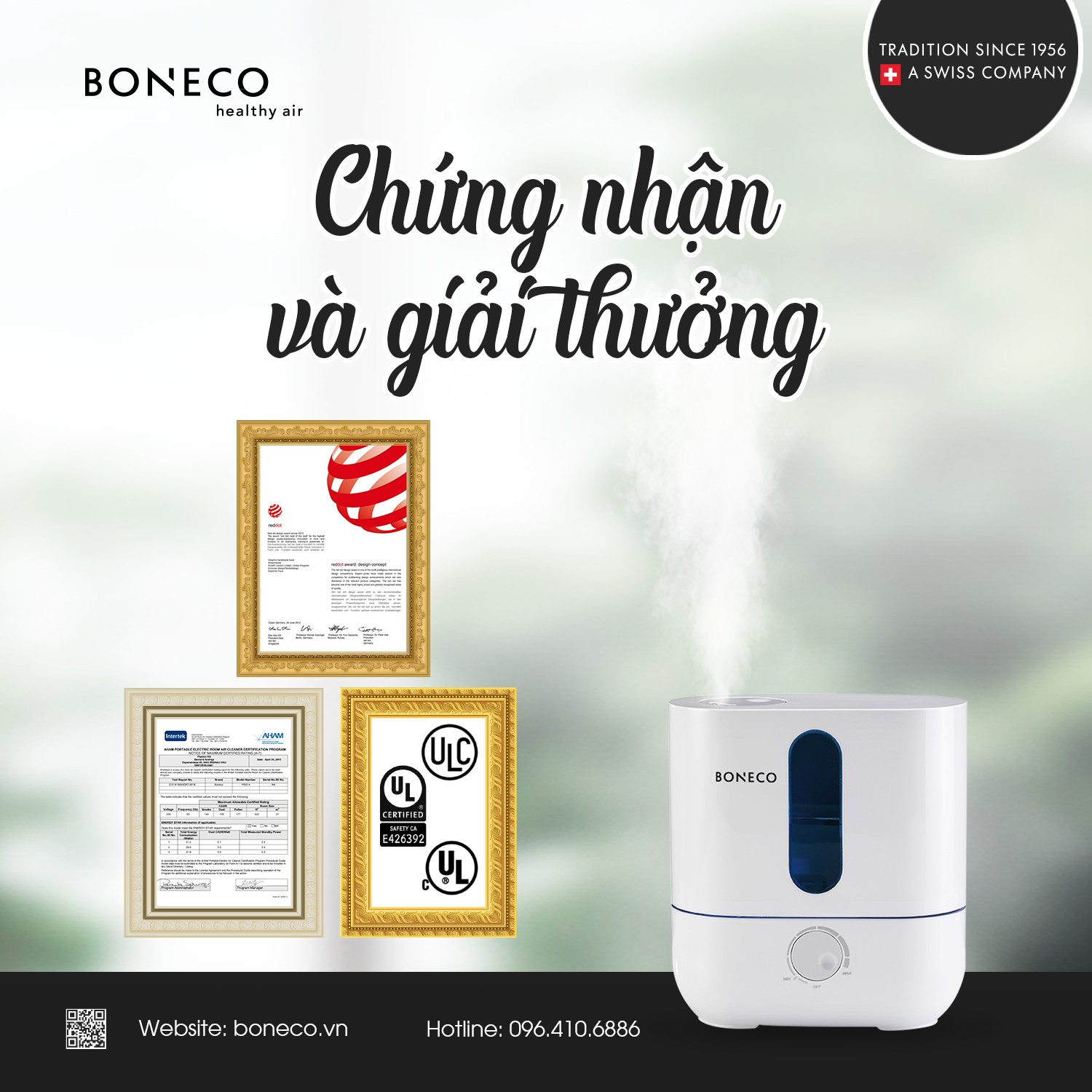 Máy Phun Sương Tạo Ẩm Cao Cấp BONECO U200 Khuếch Tán/Xông Tinh Dầu, Bộ Lọc Kháng Khuẩn Chống Viêm Mũi Cho Trẻ Em, Giữ Ẩm Da - Hàng Nhập Khẩu