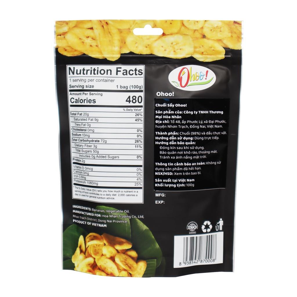 Trái Cây Sấy OHOO! - Chuối Sấy Giòn 100G