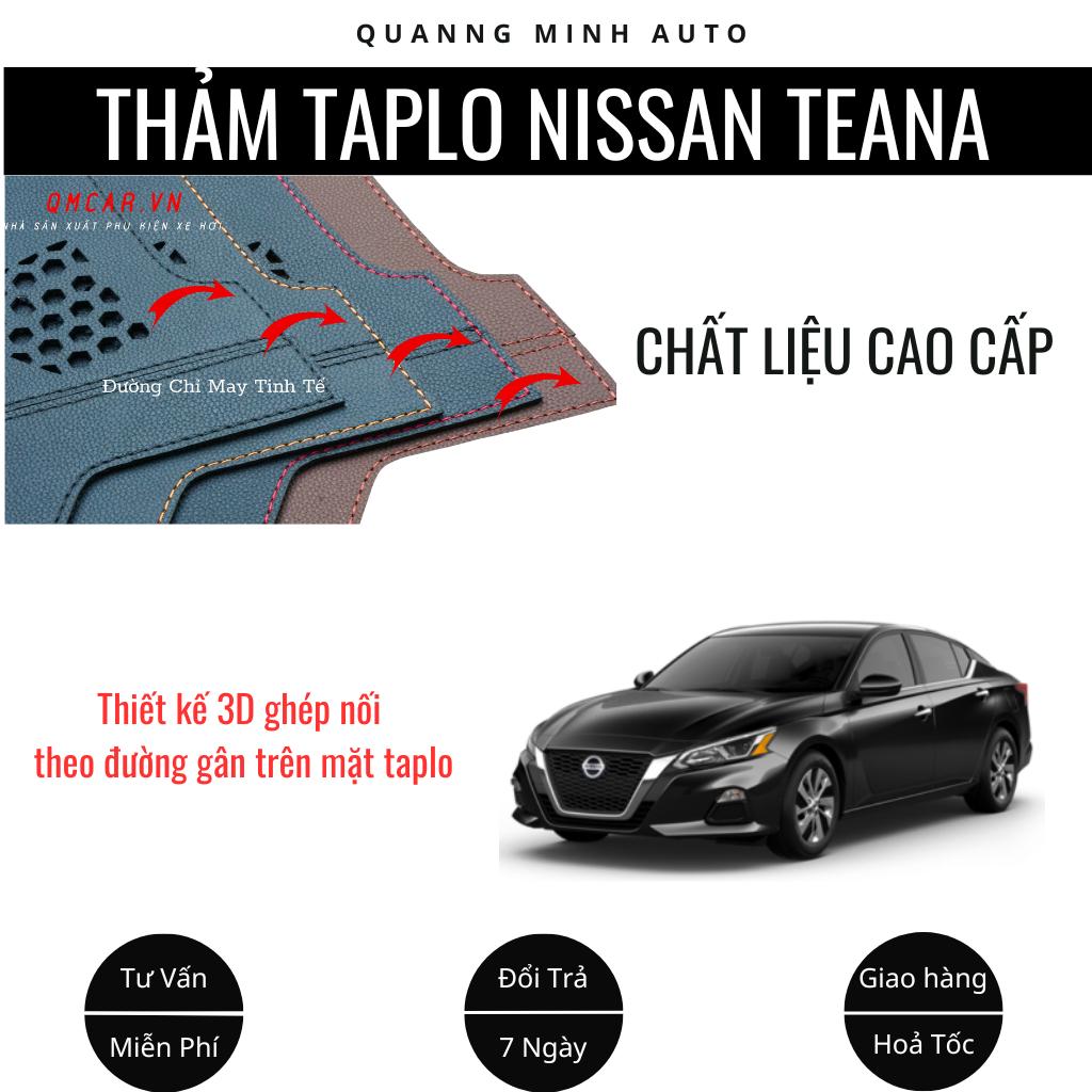Thảm Taplo Ô Tô, Thảm Taplo Nissan Teana Da Pu Nappa Được Thiết Kế 3D Ghép Nối Cao Cấp