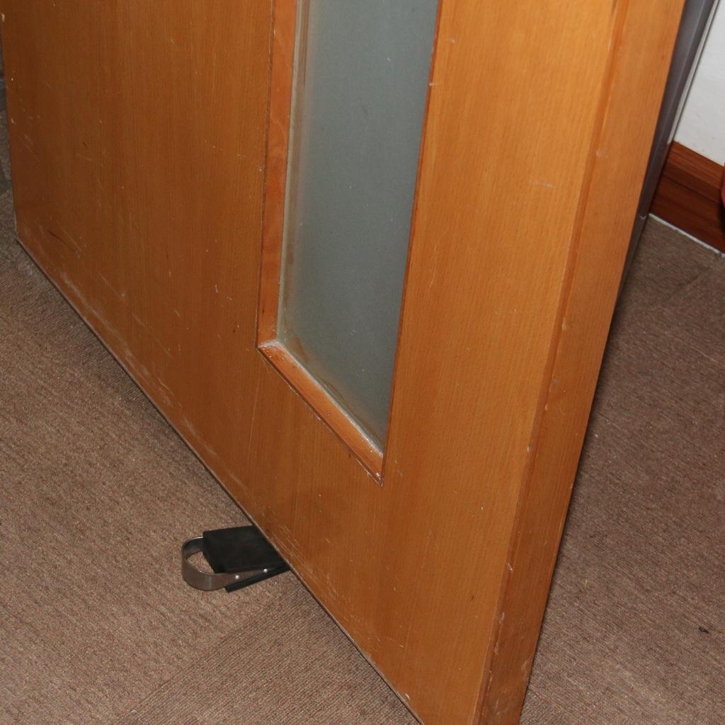 Rubber Stainless Steel Door Stopper Stop Door Block Wedge Black