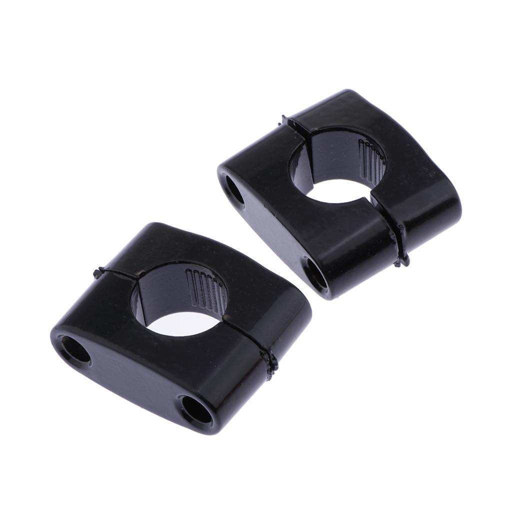 2X 22mm Black Handlebar Bar Mount Riser Clamp Bracket Adaptor for Motorbike ATV