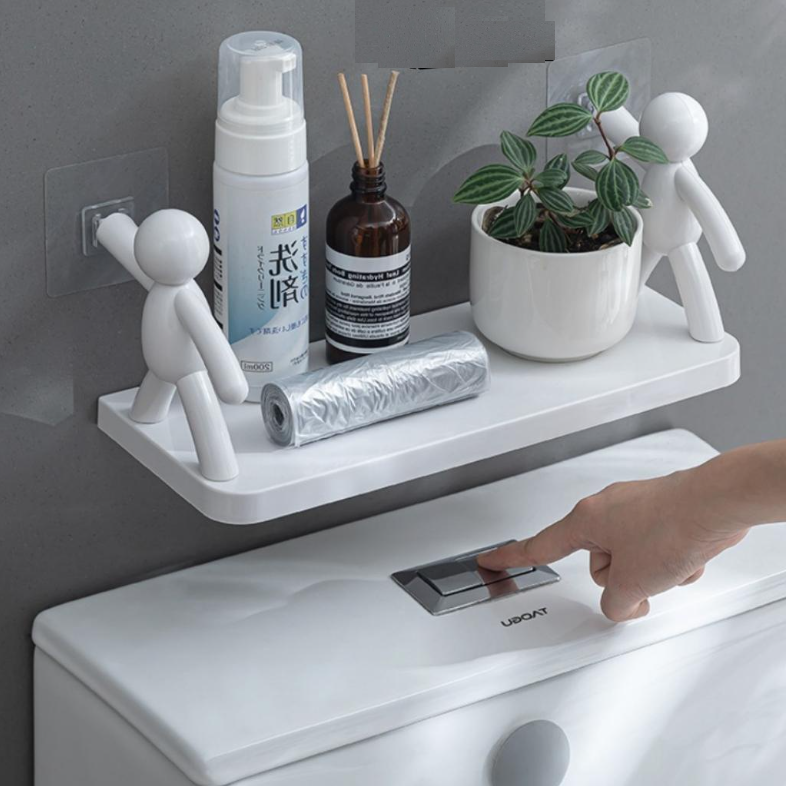 Kệ dán tường, treo tường nhà tắm để mỹ phẩm đồ dùng nhà bếp hình người độc đáo, Giá treo tường không cần khoan GD726-keNguoi