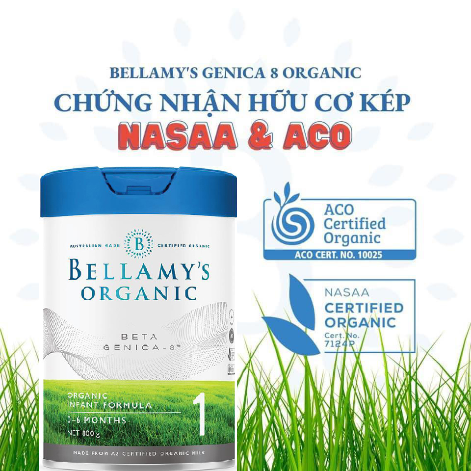 Sữa hữu cơ Bellamy's Organic Beta Genica 8+ số 1 (350g) - Nhập khẩu Úc