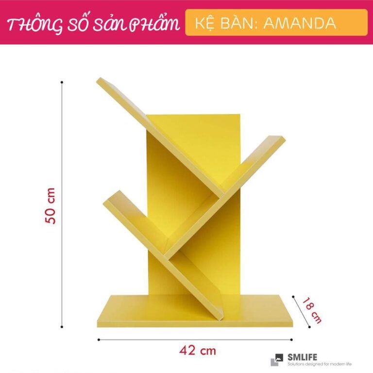 Kệ để bàn gỗ hiện đại SMLIFE Amanda  | Gỗ MDF dày 17mm chống ẩm | D42xR18xC50cm