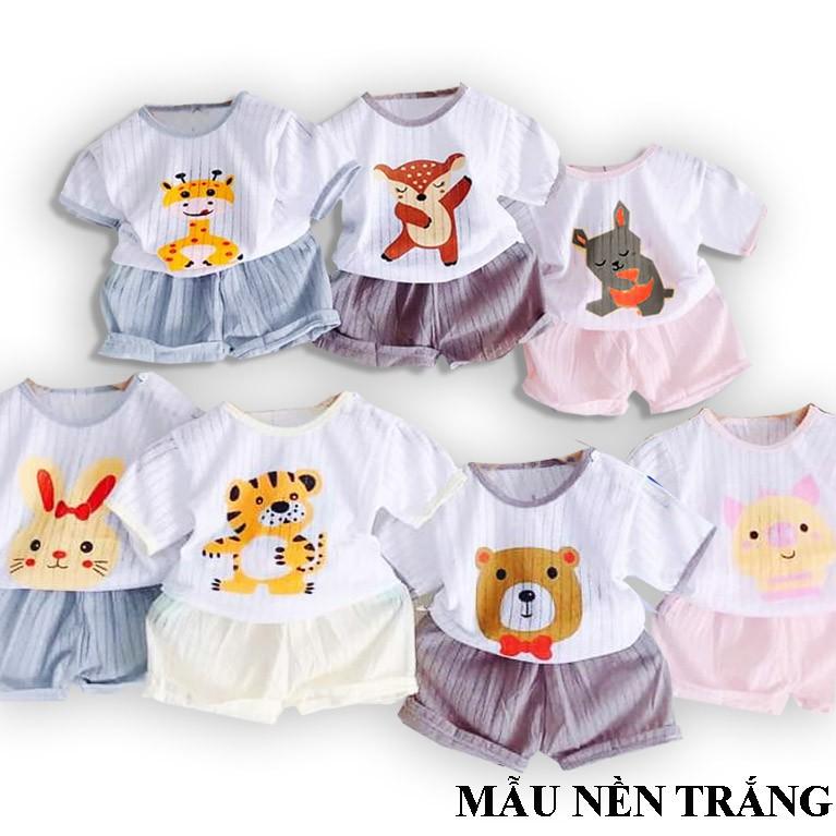 Đồ bộ cộc tay cho bé trai và bé gái chất cotton giấy màu QATE500/701 , quần áo trẻ em cho bé sơ sinh đến 15kg