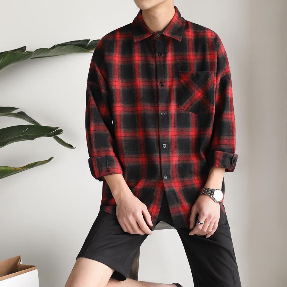 áo sơ mi caro flannel sọc 4 màu