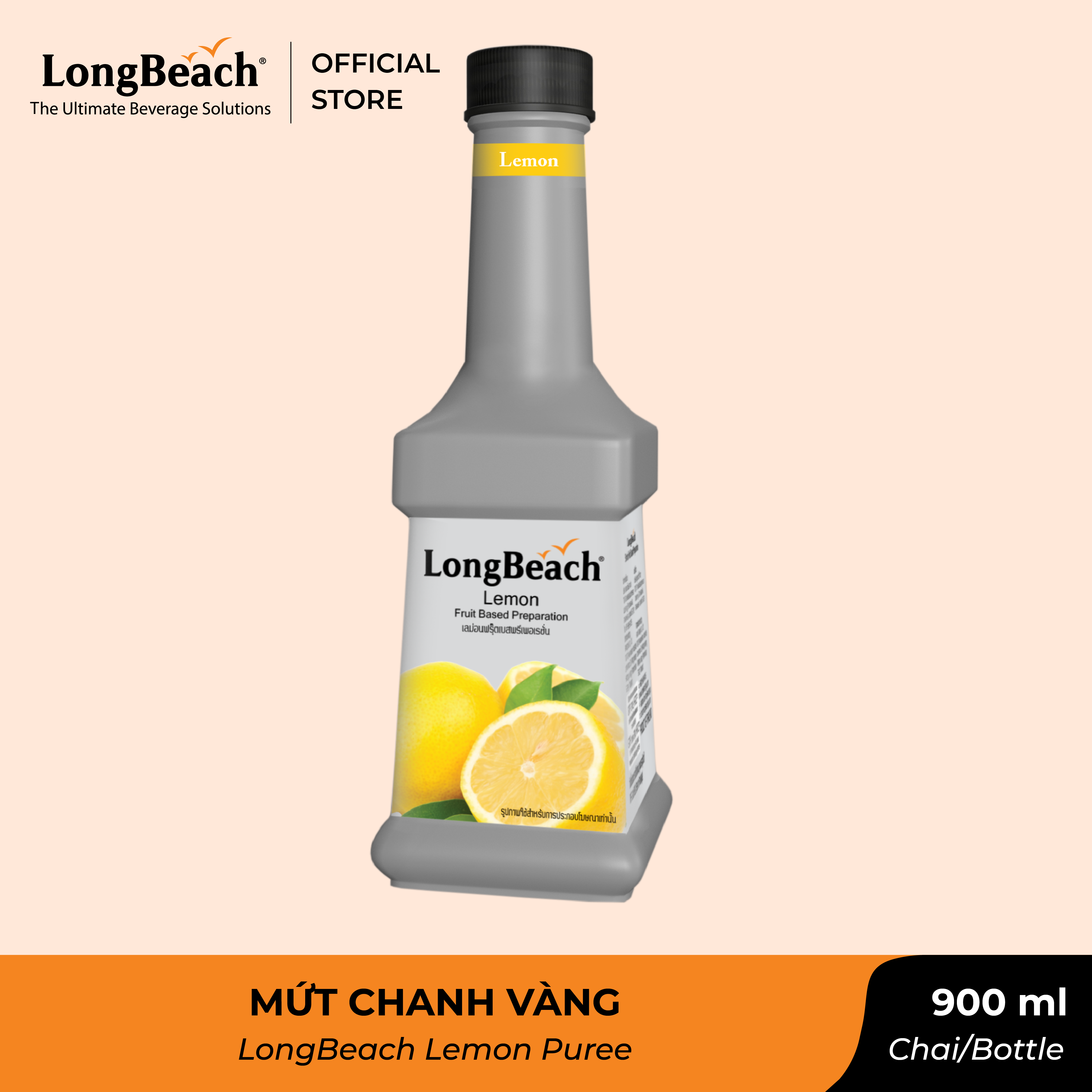 [HSD 07/02/25] Mứt Chanh Vàng - LongBeach Lemon Fruit Based Preperation 900 ml