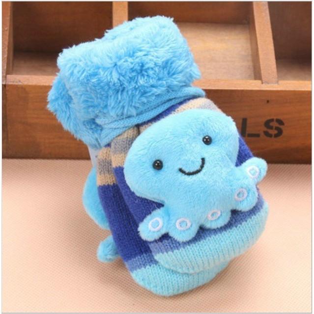 GĂNG TAY LEN 2 LỚP CHO BÉ GÁI - GĂNG TAY BẠCH TUỘT