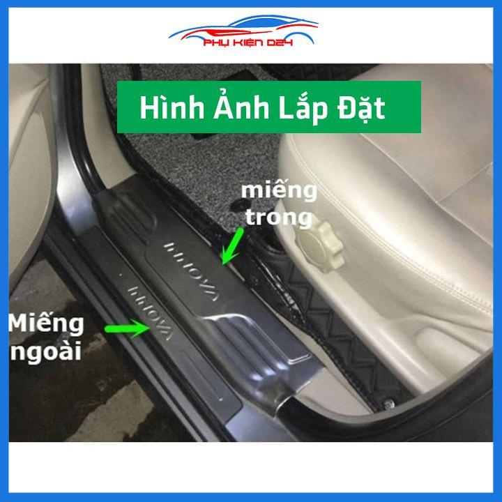 Bộ ốp bậc cửa trong ngoài Innova 2008-2009-2010-2011-2012-2013-2014-2015-2016 Inox chống trầy xe