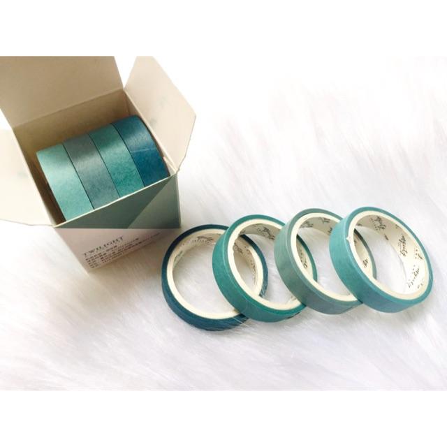 Hộp 4 cuộn Washi Tape - Băng Keo Giấy Dán Trang Trí Sổ