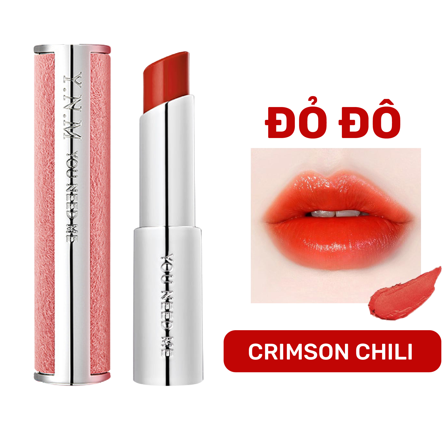 Son Dưỡng Lì Có Màu YNM Candy Pop Glow Melting Balm Crimson Chili 3g/ Đỏ Gạch