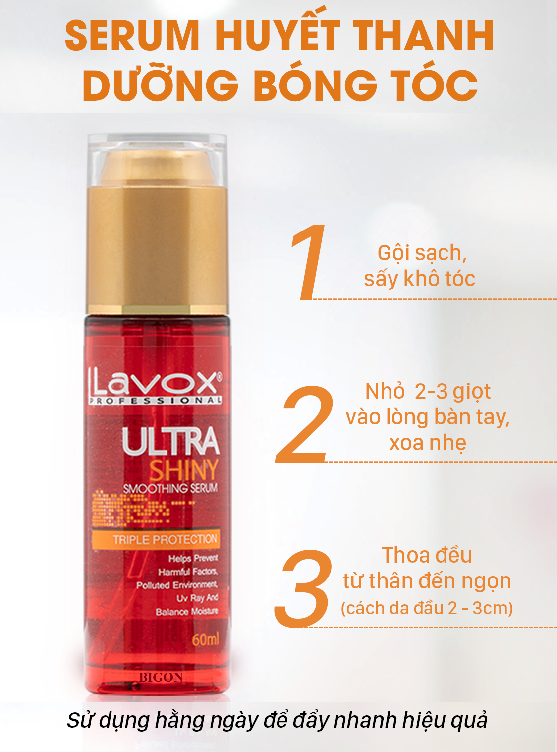 Serum Huyết Thanh Dưỡng Bóng Tóc Lavox 60ml