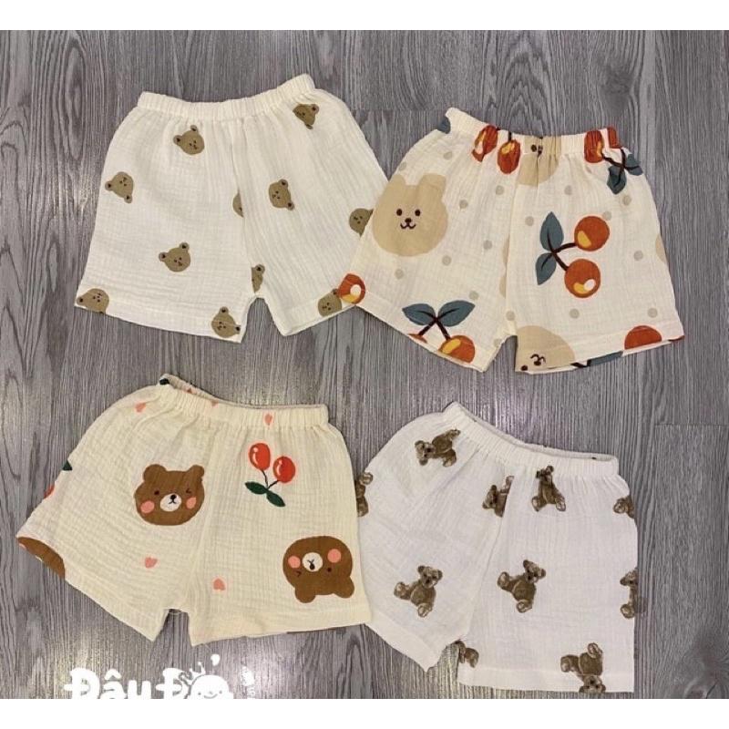 vải xô muslin cao cấp gấu brown chery đỏ