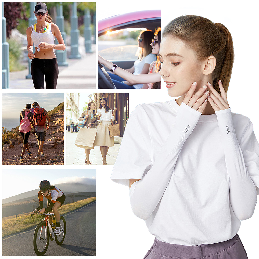 1 Cặp Tay Áo Làm Mát Chống Tia UV Dành Cho Người Đạp Xe/Lái Xe/Chạy Bộ