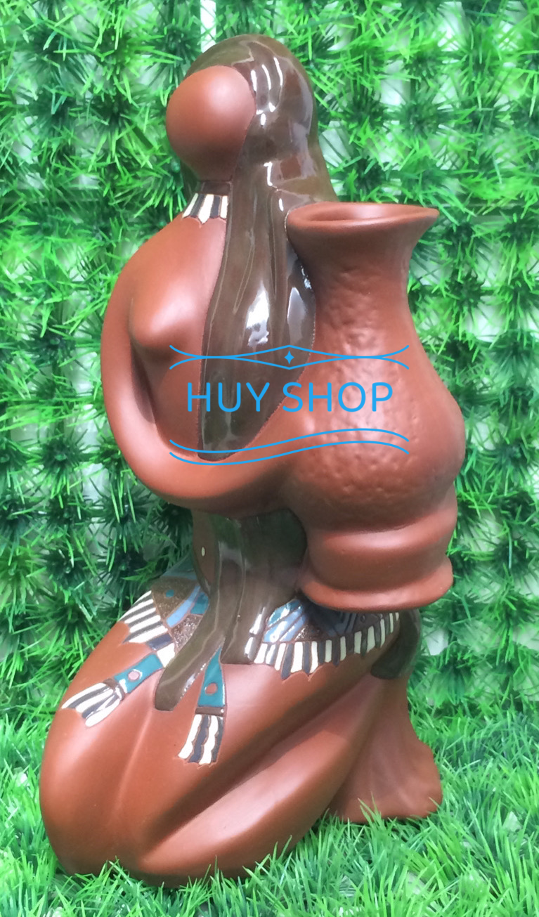 Gốm sứ trang trí cao cấp - Tượng CÔ GÁI DÂN TỘC số 3