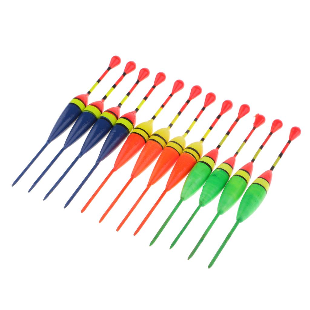 12pcs Fishing Wood Floats Bobbers Buoy Carp Coarse Ice Fishing Accessories