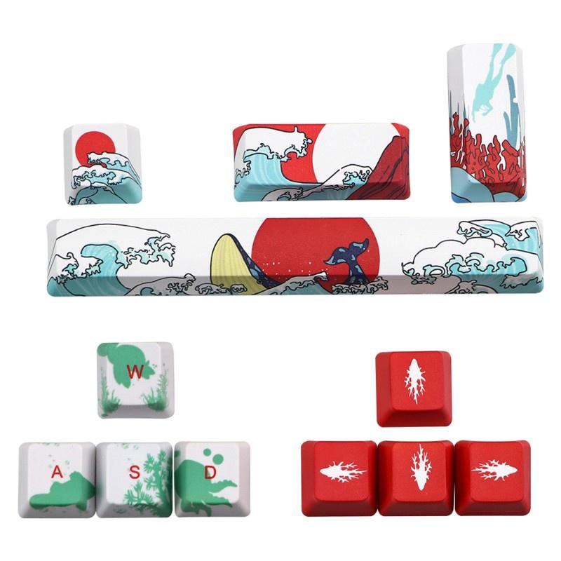 HSV DIY Five Sides Dye-subbed Keycaps Cherry Blossom/ Girl in Red/ Sea Rhythe Theme