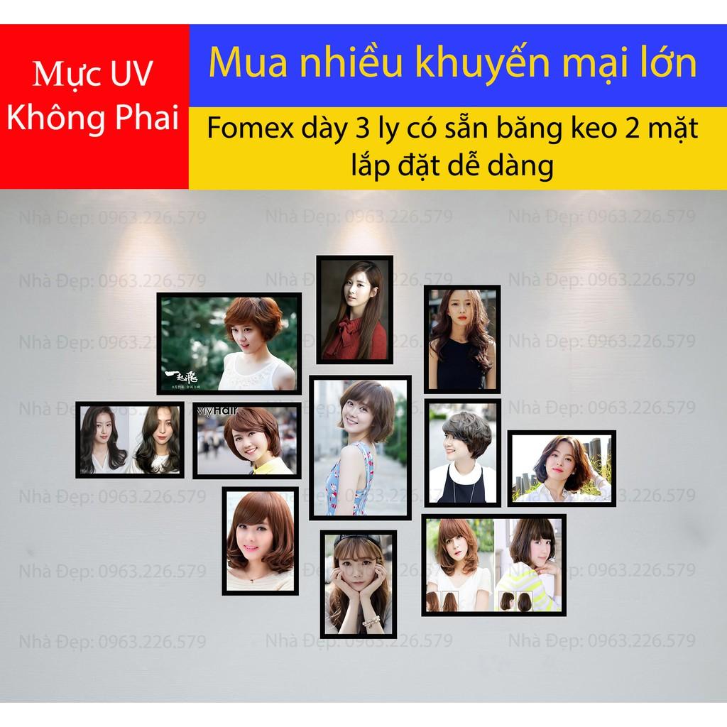 Bộ tranh FOMEX dán tường 11 tấm tiệm cắt tóc nữ. Mã TH102