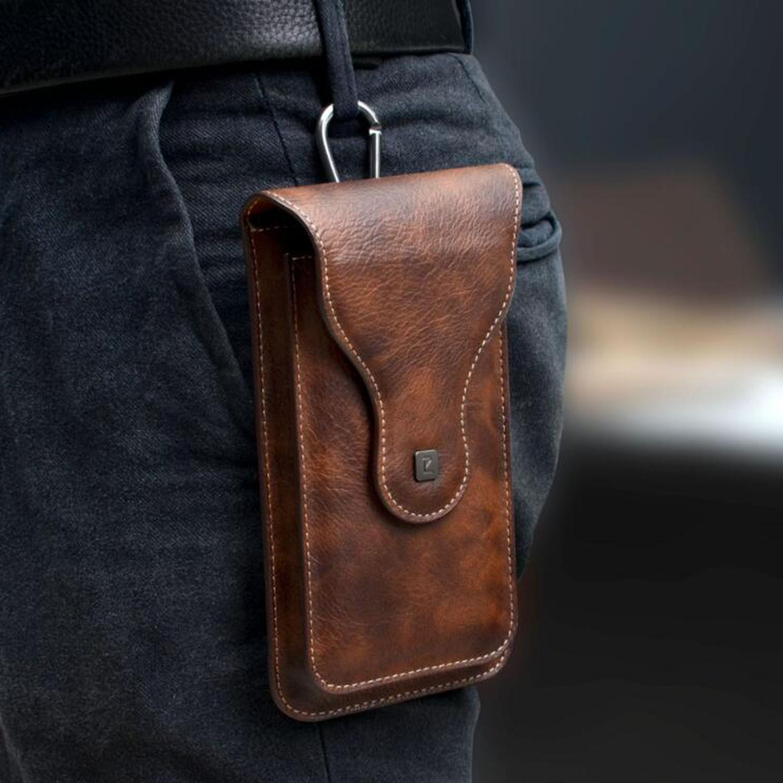 Universal Phone Holster PU Leather with Magnetic Closure Pouches for Men