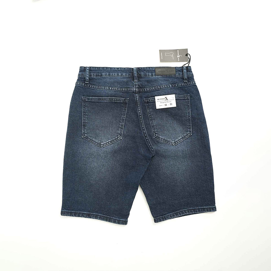 Quần Short Jeans Nam Cao Cấp HUNTER X-RAYS Form  Slimfit Thun Màu Xanh Nam Tính S61
