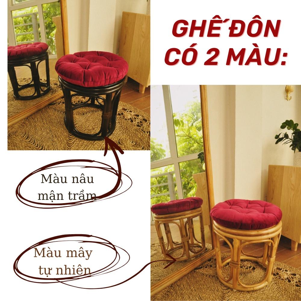 Ghế Đôn Papasan Cao Cấp ( Có kèm nệm)&quot; CAM KẾT MÂY 100%&quot;, GHẾ LƯỜI, GHẾ BÀ BẦU, GHẾ CHO TRẺ