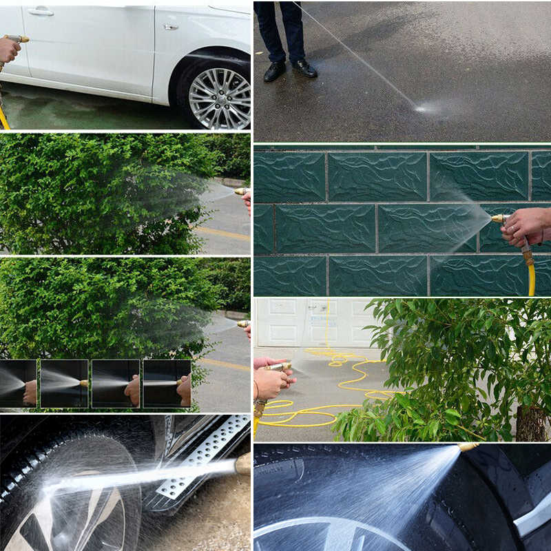 Vòi nước vòi phun nước rửa xe tưới cây tăng áp thông minh đầu đồng 206701 (màu bạc)