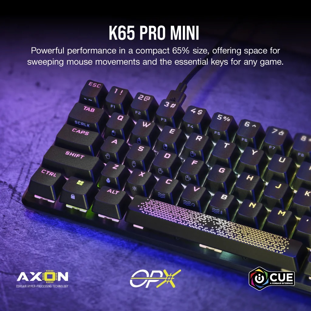 Bàn Phím cơ Corsair K65 PRO MINI RGB OPX - Hàng chính hãng