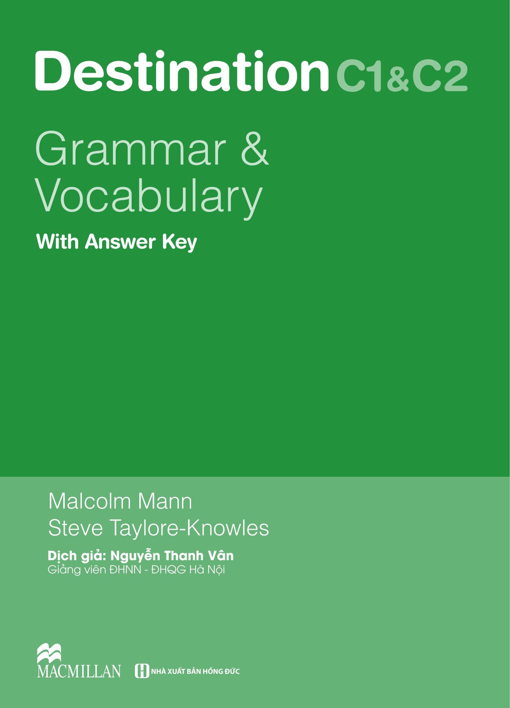 Combo Sách Destination - Grammar And Vocabulary with Answer Key - B1 + B2 + C1 And C2 (Bộ 3 Cuốn)