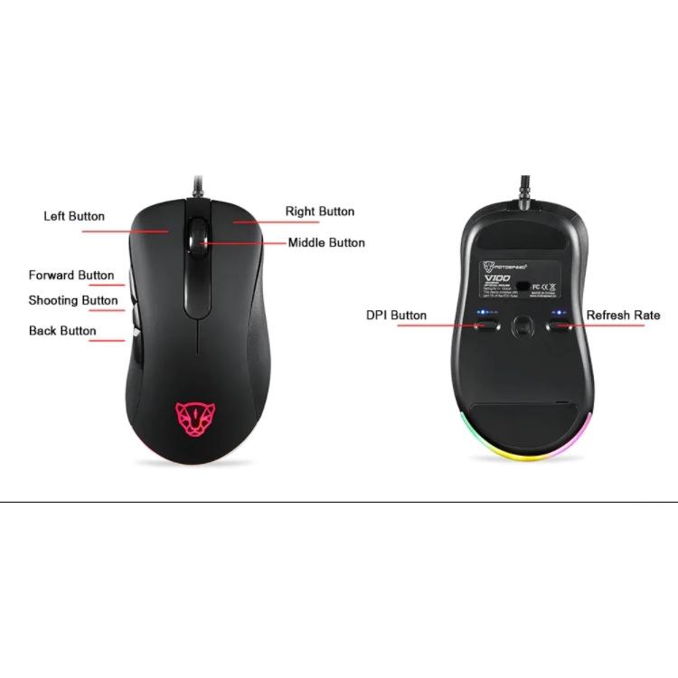 Chuột chơi game Motospeed V100 Black Esport - Hàng Chính Hãng