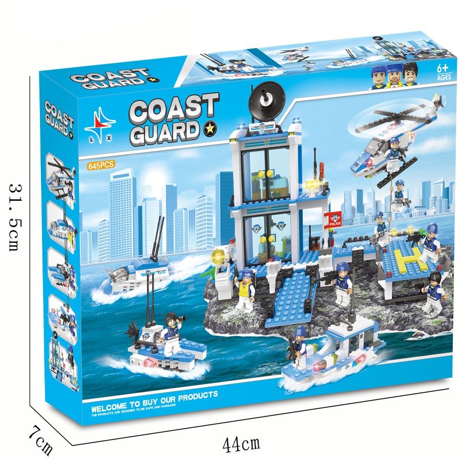 Lắp Ráp, Ghép Hình Hải Quân,Trụ Sở Cảnh Sát Biển POLICE SEA CITY 645 Miếng Ghép A328