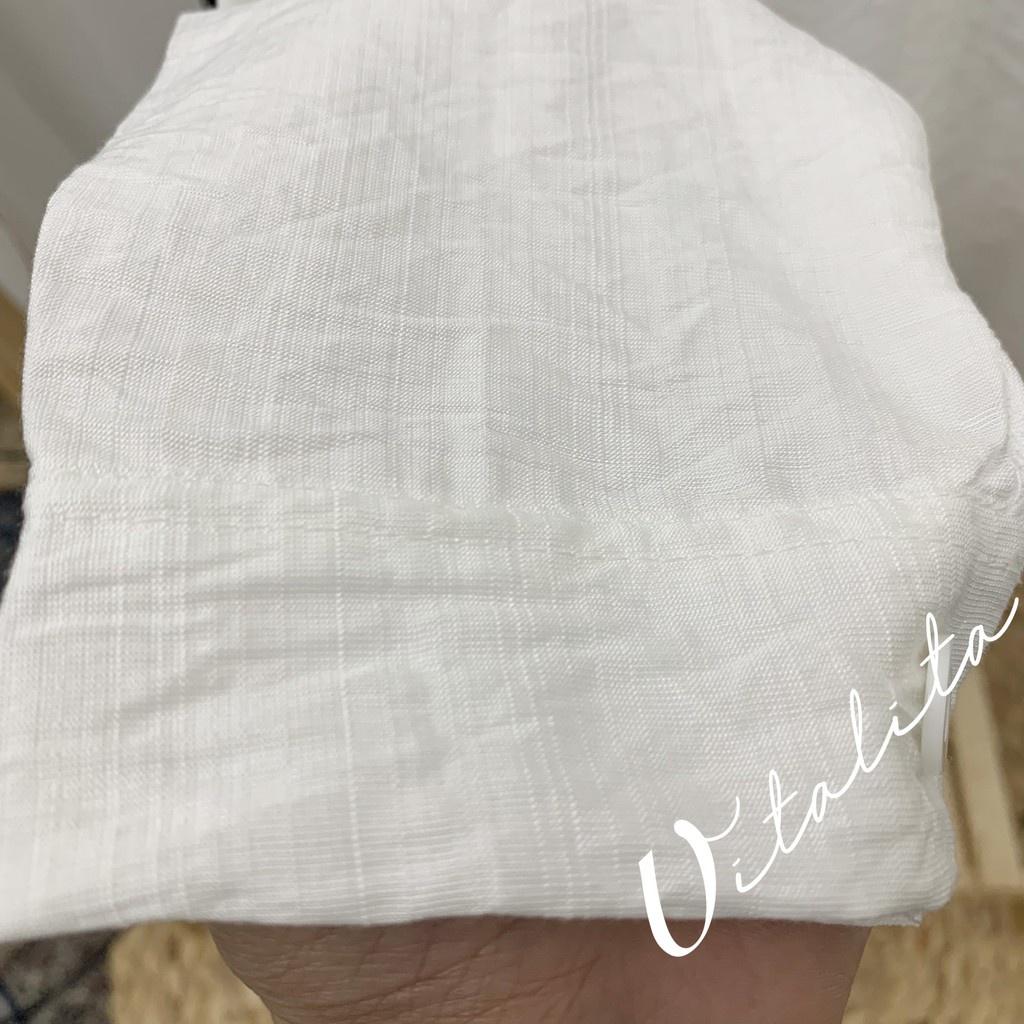 Áo sơ mi nữ trắng Oversize vải đũi lụa Hàn Quốc loại dày - Áo sơ mi 1 túi - thiết kế đuối tôm