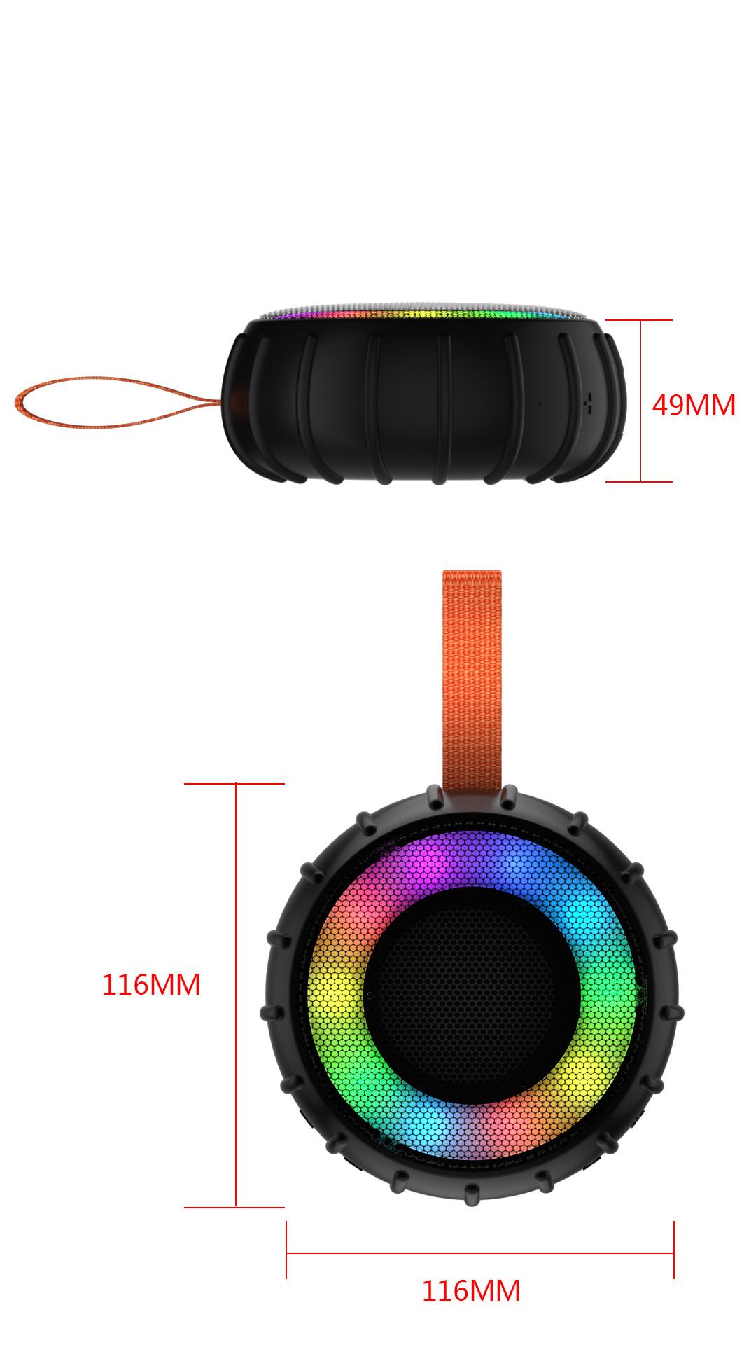 Loa Bluetooth không dây EONKO MY236BT RGB với TF USB AUX Tai nghe rảnh tay IPX6 Pin sạc có đèn RGB chống nước Màu sắc: đen MY236BT