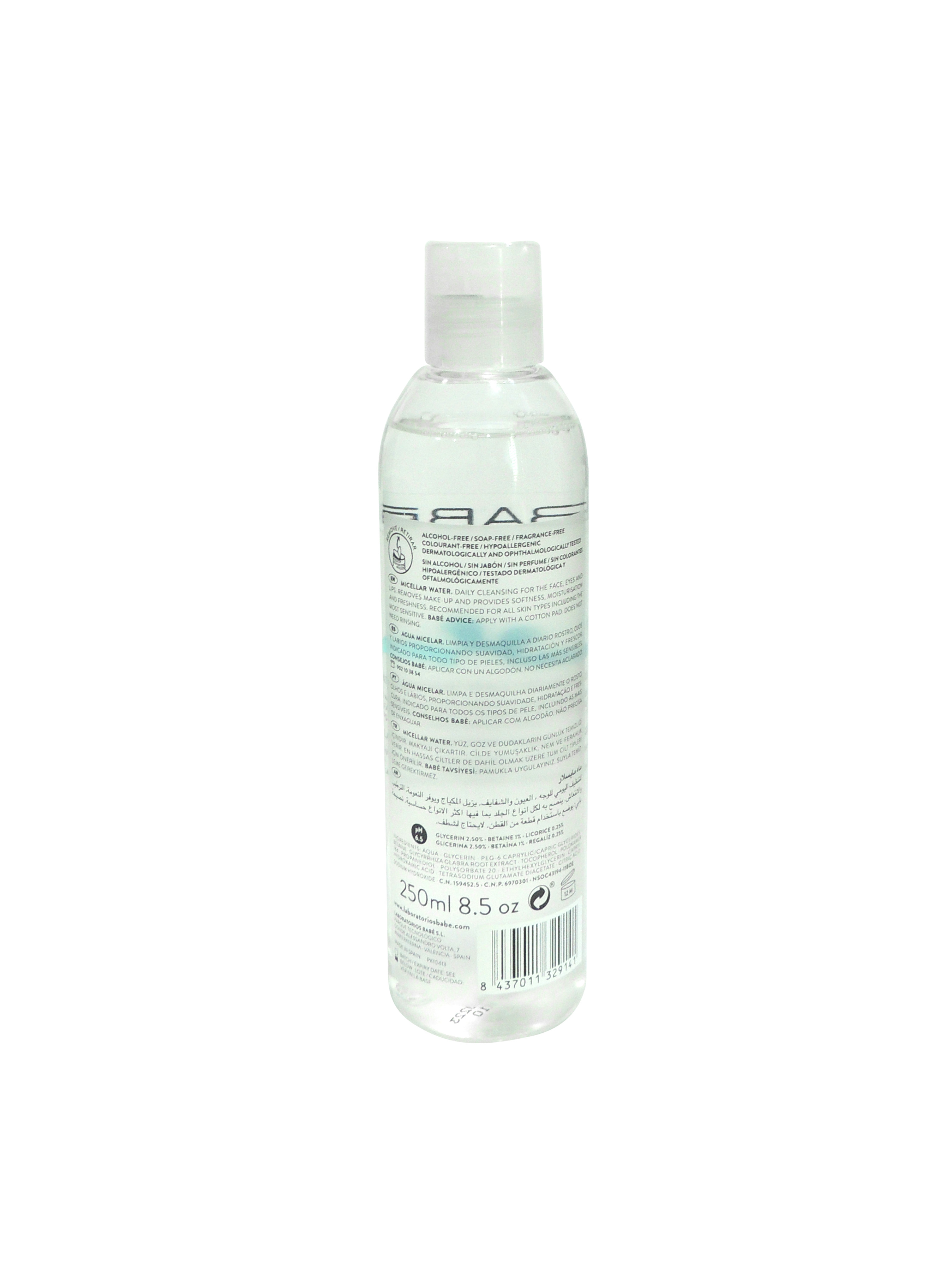 Nước Tẩy Trang Và Giữ Ẩm Da Mặt Babe Micellar Water 250ml - Sản xuất tại Châu Âu