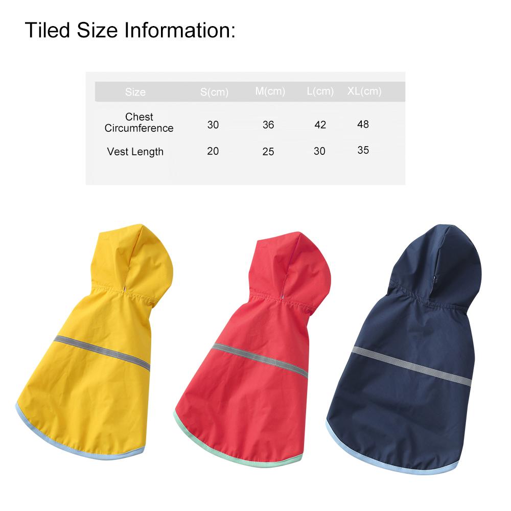 Summer Outdoor Puppy Pet Rain Coat with Reflective Stripe S-XL Hoody Waterproof Jackets Raincoat for Dogs Cats Apparel Clothes