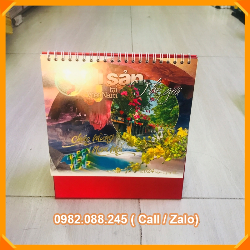 Lịch bàn 2024 kích thước 16cm x 24cm mẫu ngẫu nhiên