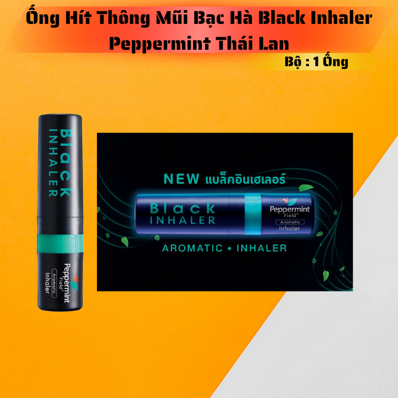 Ống Hít Thông Mũi Đen 2 Đầu Black Inhaler Peppermint Thái Lan