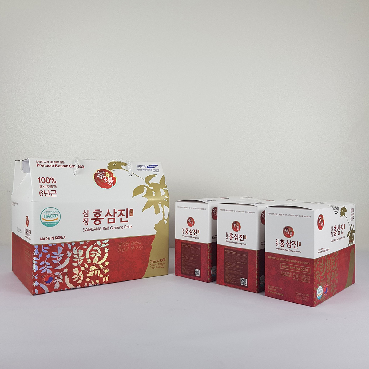 BỘ TÚI NƯỚC HỒNG SÂM SAMJANG RED GINSENG JIN-RED GINSENG DRINK 70MLx30 GÓI