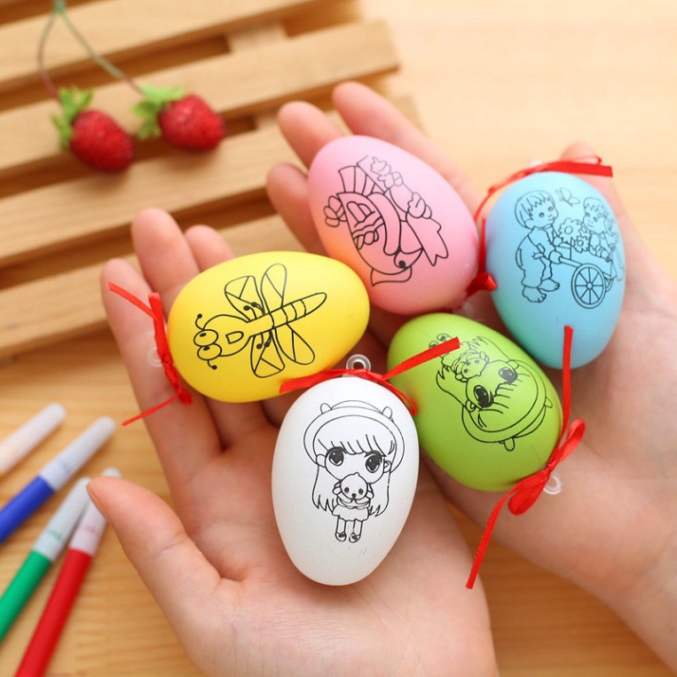Đồ chơi trứng phục sinh tặng kèm 4 bút cho bé, đồ chơi mĩ thuật, mỹ thuật, nghệ thuật, Đồ chơi trứng vẽ lưu niệm, kỷ niệm, bộ đồ chơi tập vẽ gồm trứng và bút màu cho bé vào lớp 1 thỏa sức sáng tạo