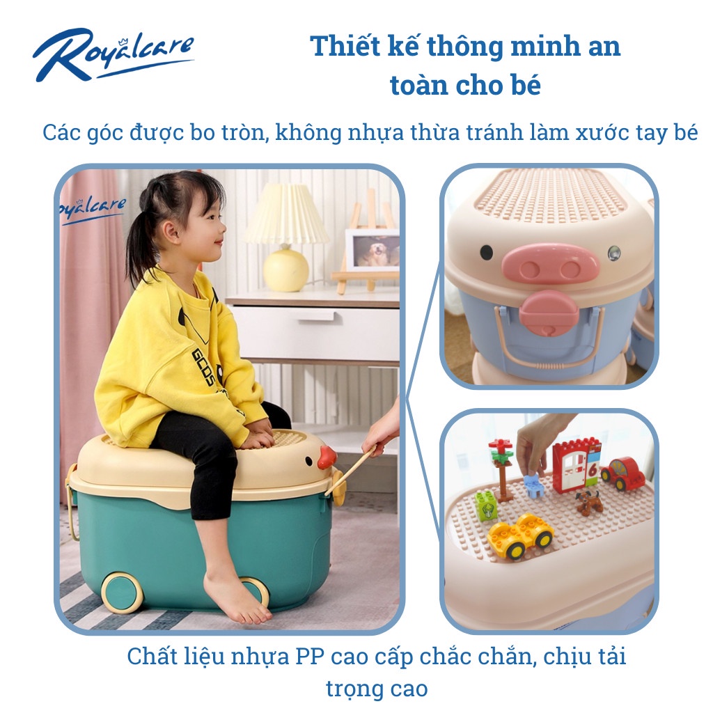 Thùng đựng đồ chơi có bánh xe đa năng ROYALCARE 8800/8637- cùng bé tạo thói quen gọn gàng, ngăn nắp