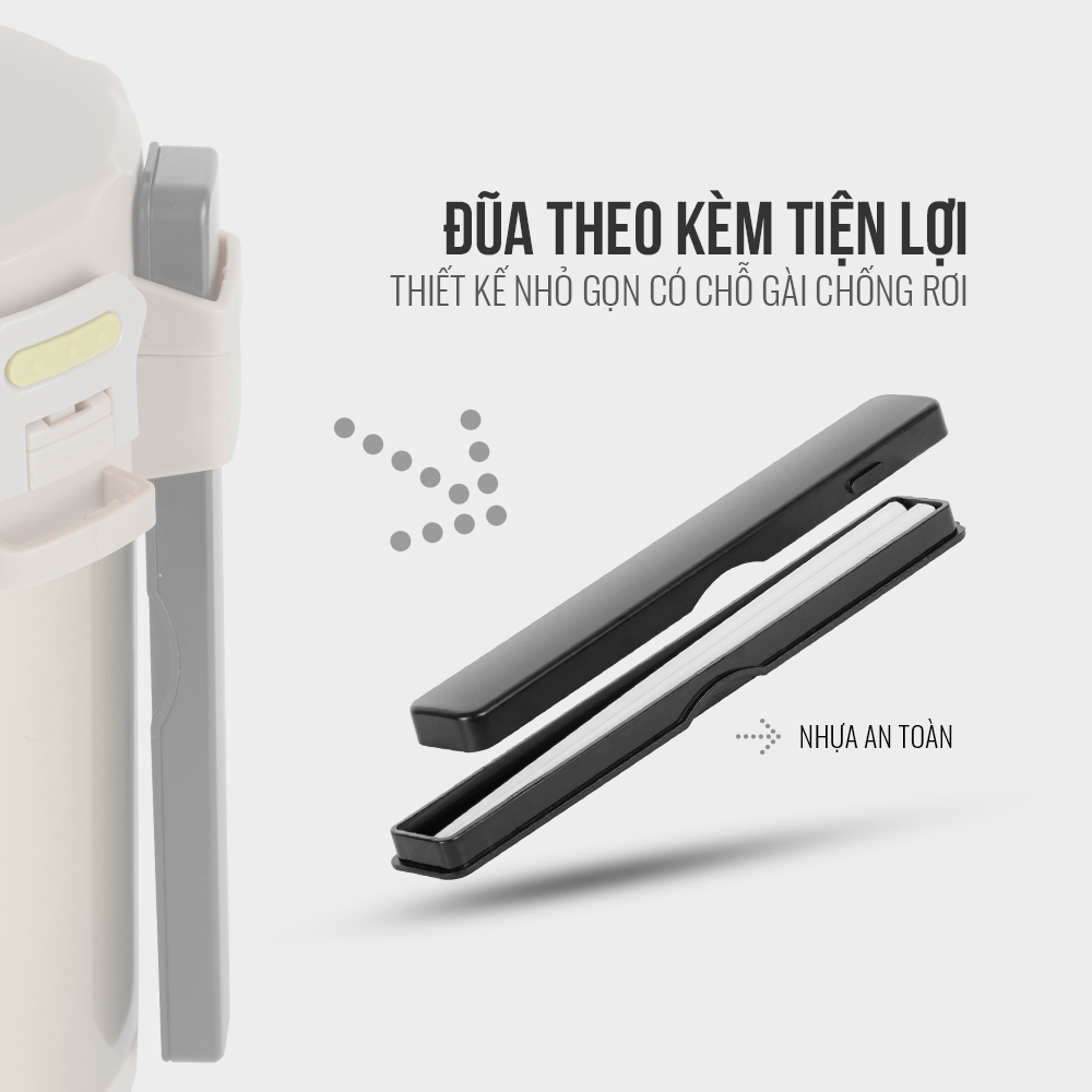 Hình ảnh Hộp Cơm Giữ Nhiệt Văn Phòng Inox 304 Emich EL8293 dung tích 1.8 Lít