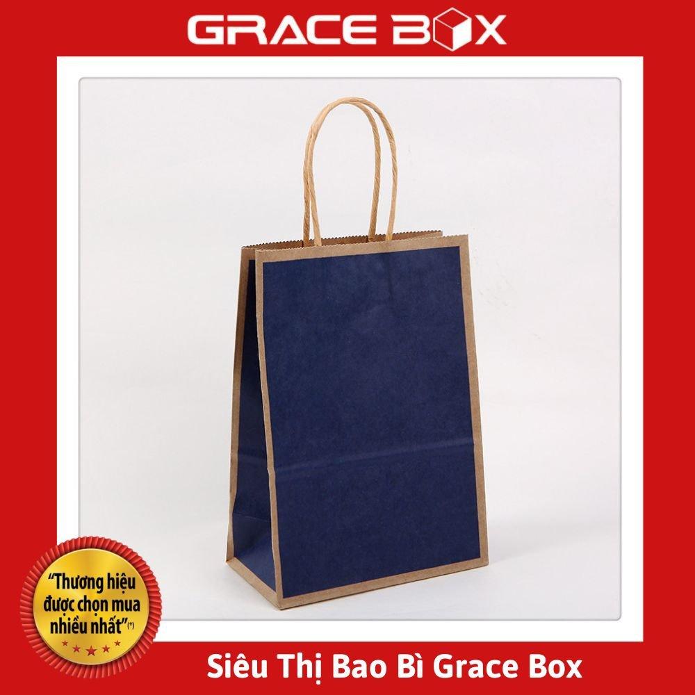 Túi Giấy Kraft Nhật Viền Nâu Hàng Nhập - Siêu Thị Bao Bì Grace Box