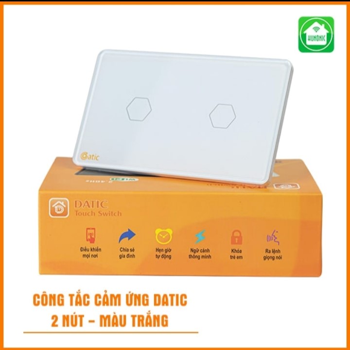 Công tắc 2,3,4 nút trắng âm tường cảm ứng, wifi cho Đèn, Quạt điều khiển từ xa qua điện thoại 500w/220V