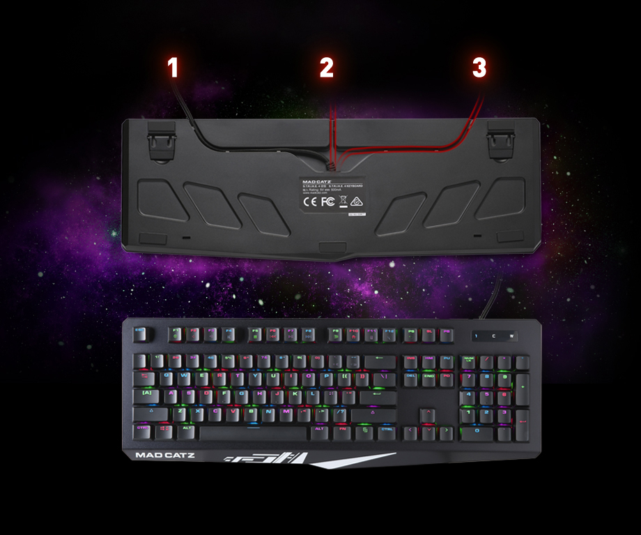 Bàn phím chơi game cơ học Mad catz  S.T.R.I.K.E. 4 ( Mad Catz The Authentic S.T.R.I.K.E. 4 Mechanical Gaming Keyboard) _hàng chính hãng