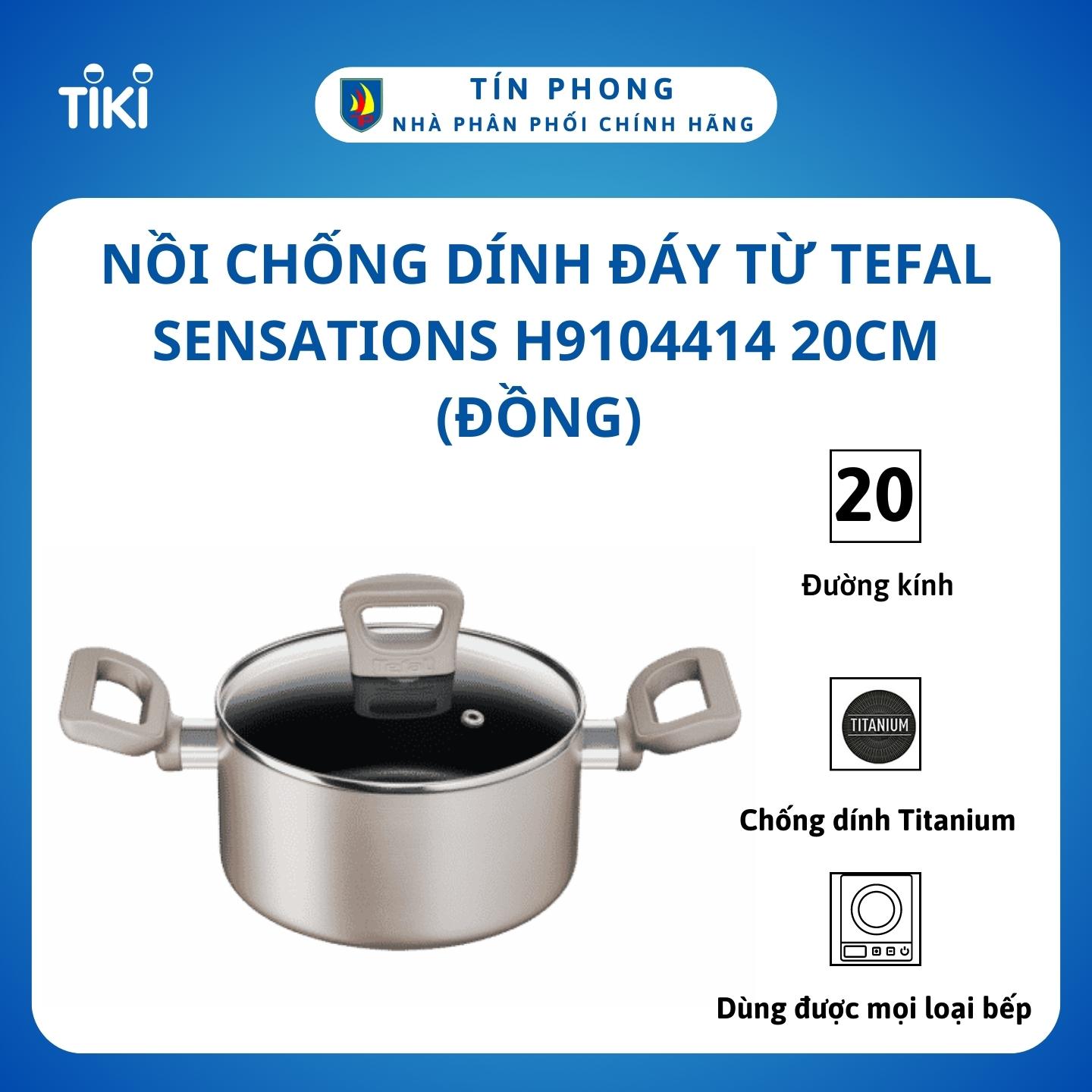 Nồi chống dính đáy từ Tefal Sensations H9104414 20cm - Hàng chính hãng