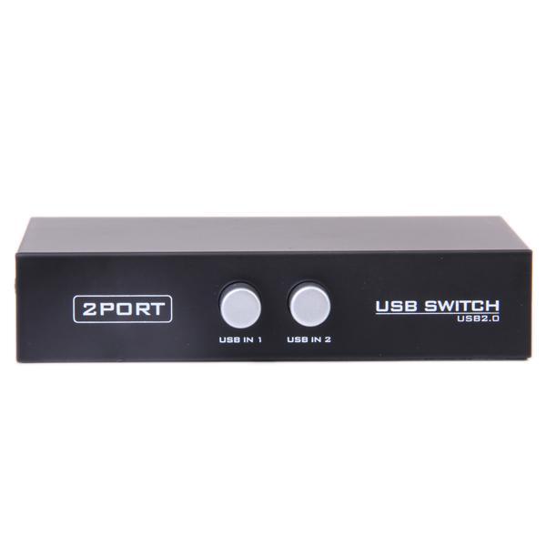 USB 2.0 Mini Sharing Switch Box Hub Dual Port For PC Scanner Printer